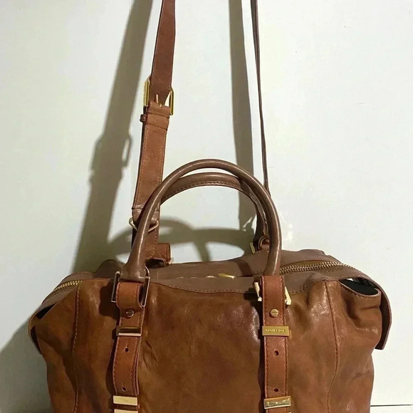 Rachel Zoe brown distressed leather satchel handbag - Picture 12 of 16